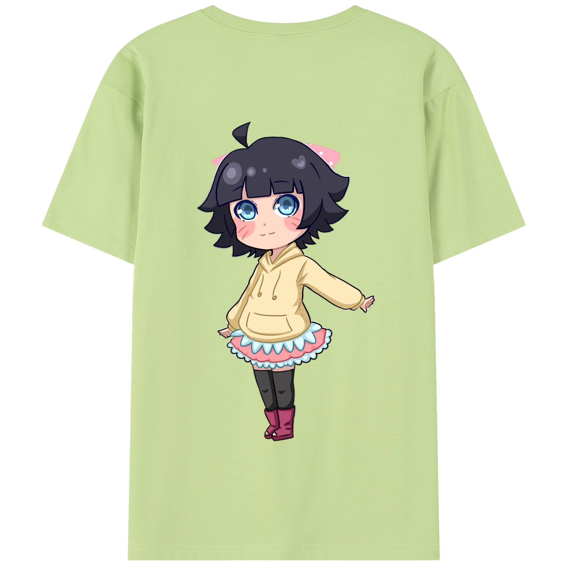 （画像用） NARUTO -ナルト- うずまき ヒマワリ Uzumaki Himawari 綿100％半袖Tシャツ（背面プリント）